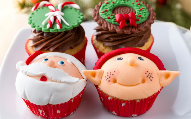 Обои картинки фото праздничные, угощения, рожицы, кексы