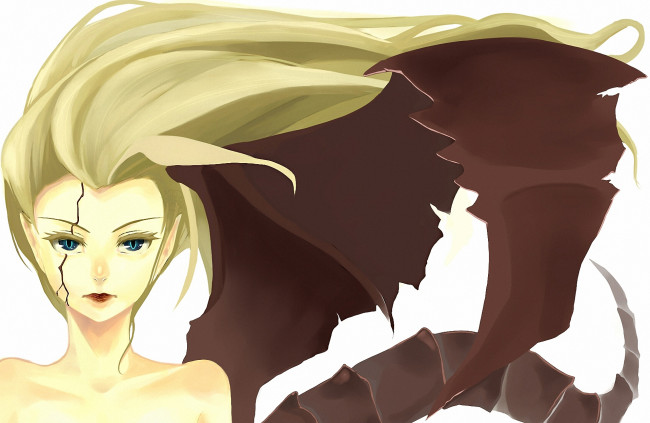 Обои картинки фото аниме, fairy tail, волшебник, чародей, демон, маг, девушка, взгляд, mirajane