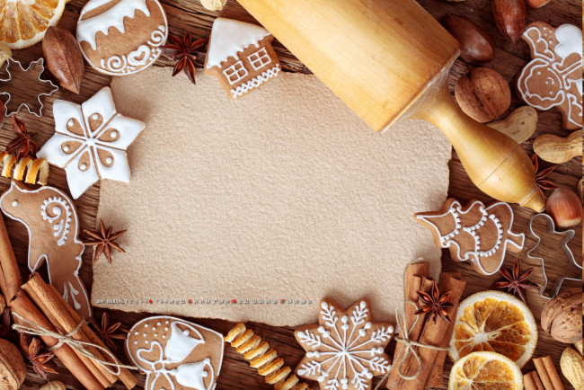 Обои картинки фото календари, праздники,  салюты, печенье, корица, инвентарь