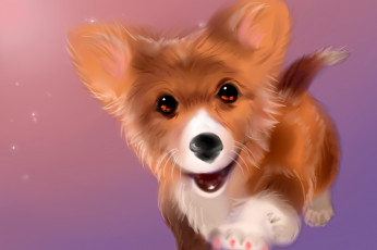 Картинка рисованное животные +собаки взгляд фон собака