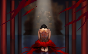 Картинка рисованное комиксы тату фон девушка