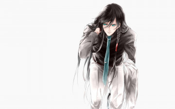 Картинка аниме touken+ranbu галстук парень коса костюм