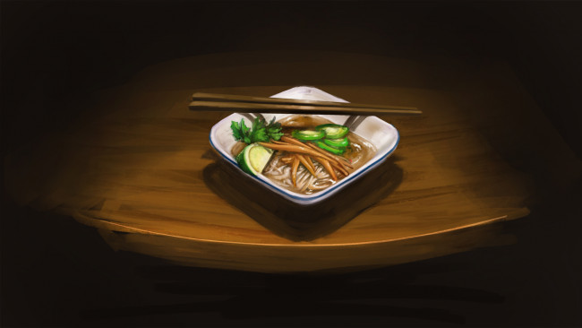 Обои картинки фото рисованное, еда, фон, палочки