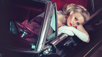 Картинка девушки -+блондинки +светловолосые авто блондинка перчатки ретро antonia