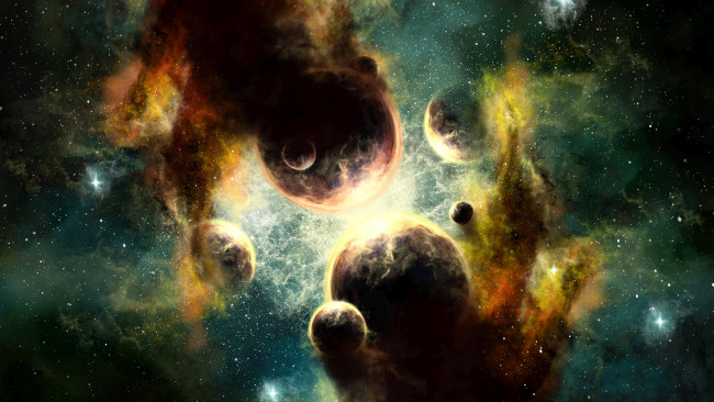 Обои картинки фото космос, арт, birth, tira-owl