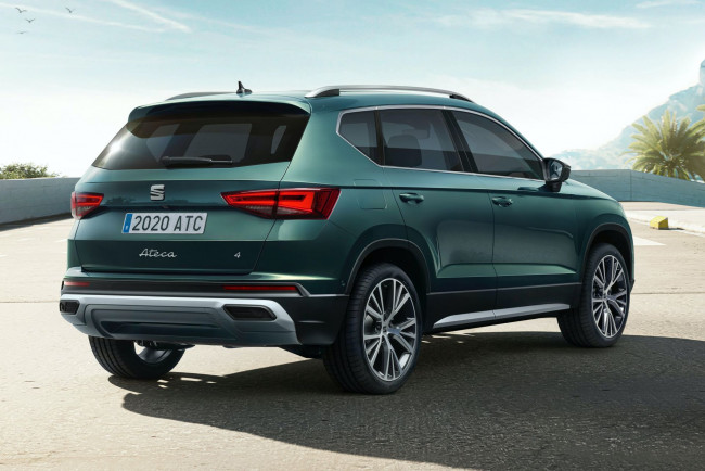 Обои картинки фото 2021 seat ateca, автомобили, seat, кроссовер, 2021, ateca, вид, сзади