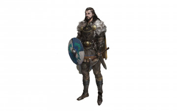 Картинка фэнтези люди воин щит оружие