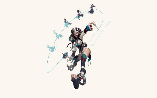 Обои картинки фото фэнтези, девушки, девушка, ножницы, марионетки