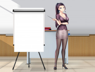 Картинка аниме unknown +другое+ девушка указка стенд