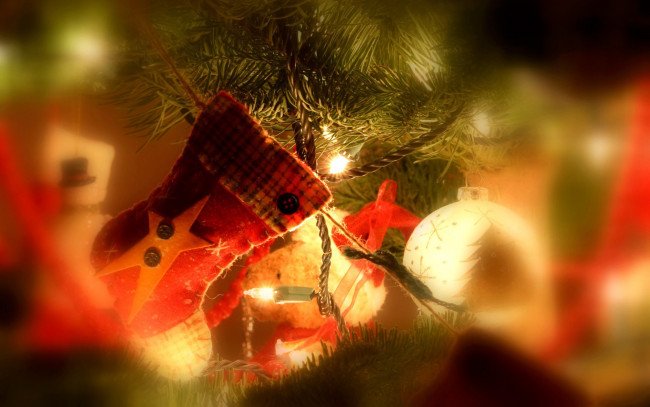 Обои картинки фото праздничные, украшения, ёлка, гирлянда
