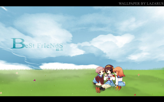 Обои картинки фото аниме, the, melancholy, of, haruhi, suzumiya