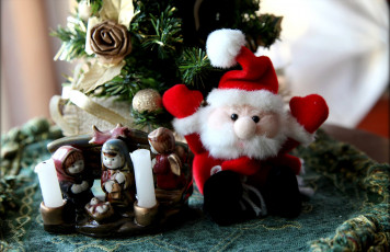 Картинка праздничные дед мороз елка свечи