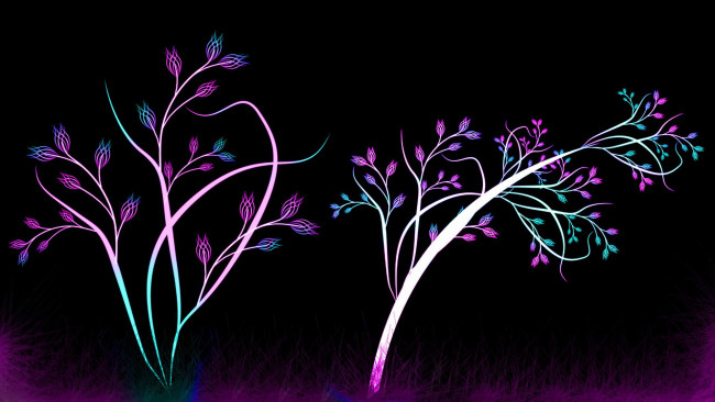 Обои картинки фото векторная, графика, ветки, цвета, фон, линии, узор