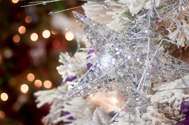 Обои картинки фото праздничные, снежинки, звёздочки, звезда