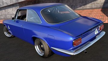 Картинка автомобили 3д 1965 alfa romeo giulia sprint gta синий