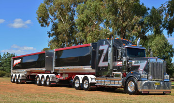 обоя kenworth t909 b, double, автомобили, kenworth, truck, company, грузовые, автобусы, сша, колеса, дорога, скорость, природа