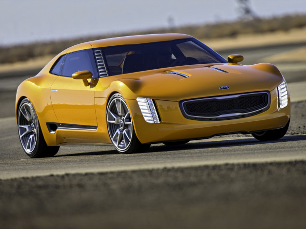 Обои картинки фото автомобили, kia, gt4, stinger, 2014, желтый
