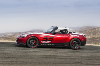 обоя 2016 mazda mx-5 cup racecar, автомобили, mazda, спорт, красный, металлик