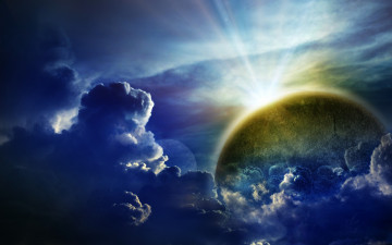 Картинка фэнтези другое свет лучи тучи облака небо пейзаж