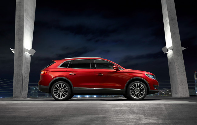 Обои картинки фото автомобили, lincoln, mkx, 2016г, красный
