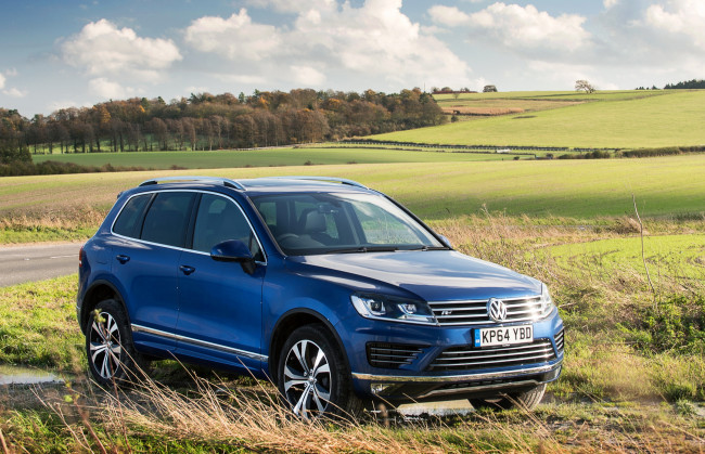 Обои картинки фото 2014 volkswagen touareg r-line, автомобили, volkswagen, голубой, touareg