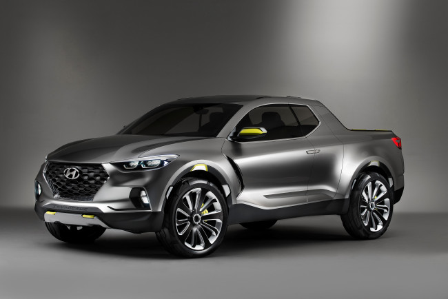 Обои картинки фото автомобили, hyundai, 2015г, темный, concept, cruz, santa