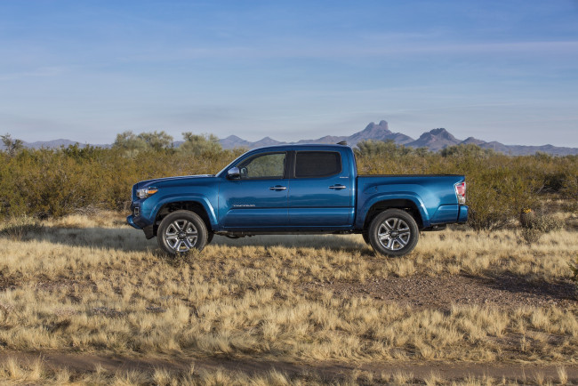 Обои картинки фото автомобили, toyota, limited, tacoma, синий, cab, double, 2016г