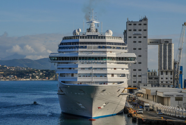 Обои картинки фото costa fascinosa, корабли, лайнеры, порт, круиз, лайнер, причал