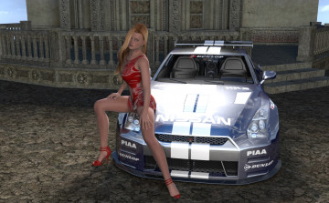 Картинка автомобили 3d+car&girl девушка взгляд фон автомобиль upskirt платье короткое задралось приподняла расставила ноги сидит вид сбоку спереди арт