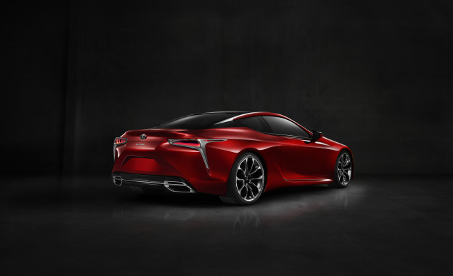 Обои картинки фото автомобили, lexus, lc, 500, красный, 2017г