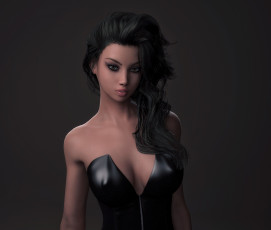 Картинка 3д+графика люди+ people девушка взгляд фон