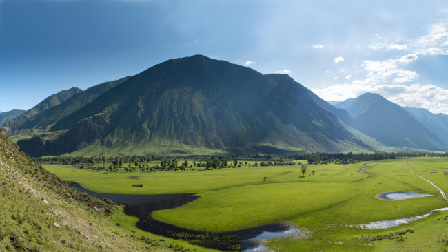 Обои картинки фото природа, пейзажи, горы, лес, река