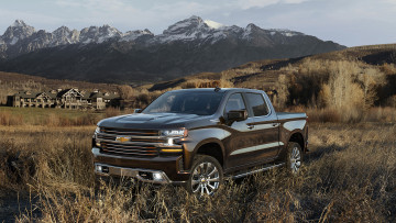 Картинка chevrolet+silverado+2019 автомобили chevrolet 2019 чёрный silverado