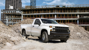 Картинка chevrolet+silverado+2019 автомобили chevrolet silverado белый 2019