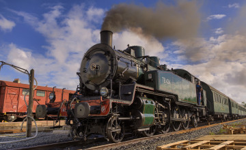 Картинка техника паровозы рельсы паровоз