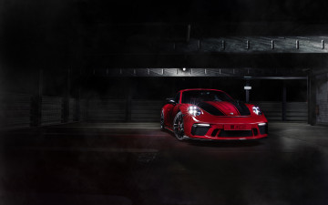 Картинка techart+porsche+911+gt3+ 2018 автомобили porsche купе порше gt3 911 techart красный