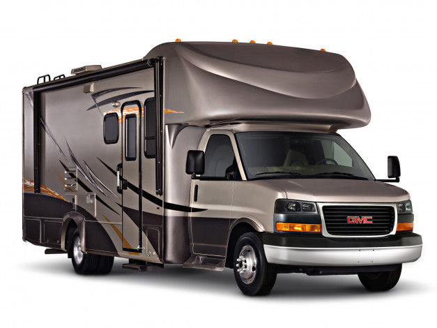 Обои картинки фото gmc savana cutaway camper 2010, автомобили, gm-gmc, gmc, 2010, camper, cutaway, savana