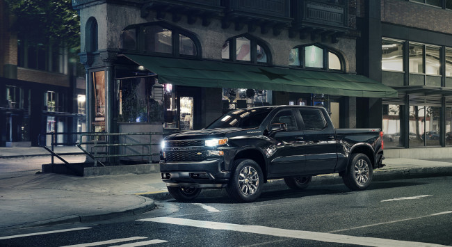 Обои картинки фото chevrolet silverado 2019, автомобили, chevrolet, чёрный, 2019, silverado