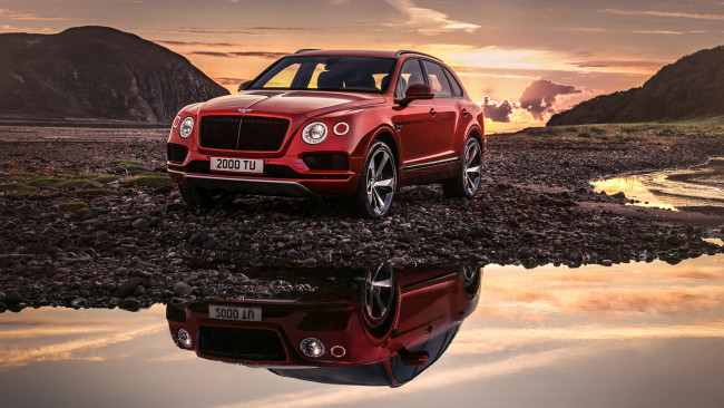 Обои картинки фото bentley bentayga v8 2018, автомобили, bentley, bentayga, v8, red, 2018