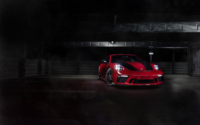 Обои картинки фото techart porsche 911 gt3 , 2018, автомобили, porsche, купе, порше, gt3, 911, techart, красный