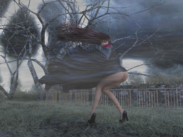 Обои картинки фото 3д графика, люди , people, девушка, фон, ветер