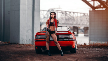 обоя автомобили, -авто с девушками, toyota, supra