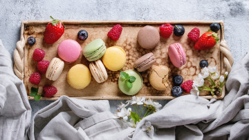 Картинка еда макаруны лакомство печенье