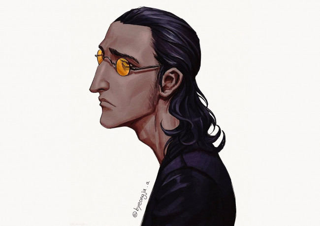 Обои картинки фото рисованное, люди, лицо, очки