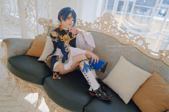 Картинка kally+cosplay девушки -+креатив +косплей образ костюм диван