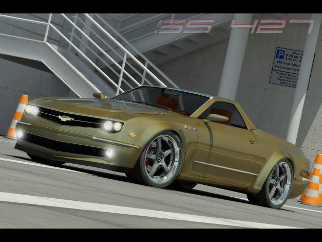 Обои картинки фото 2008, chevrolet, el, camero, concept, автомобили, 3д