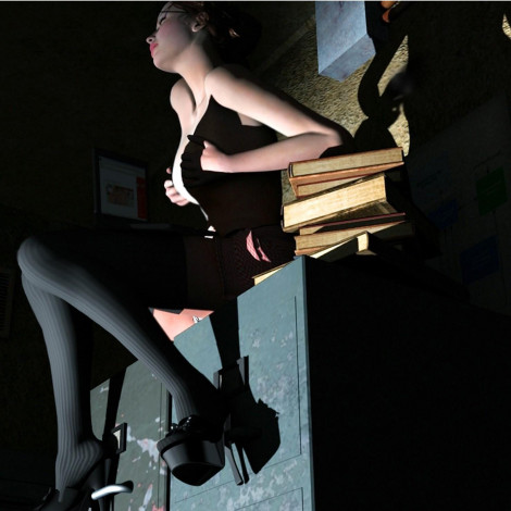 Обои картинки фото 3д, графика, people, люди, девушка, книги