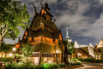 Картинка города диснейленд ночь парки hdr дизайн сша калифорния анахайм