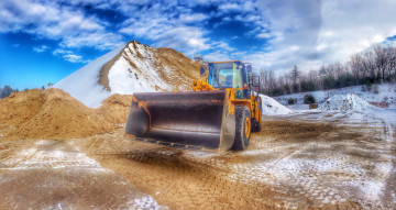 Картинка техника бульдозеры+на+колёсах мощь ковш бульдозер