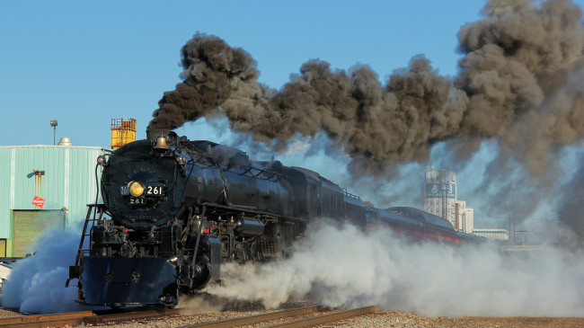 Обои картинки фото техника, паровозы, железная, паровоз, рельсы, дорога, состав